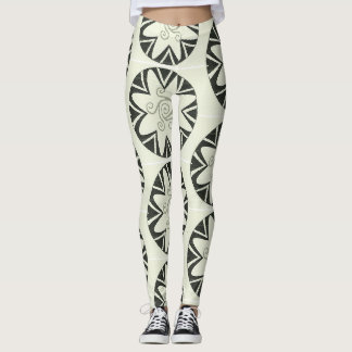 WOMEN BLACK N GREY SWIRL LEGGINGS