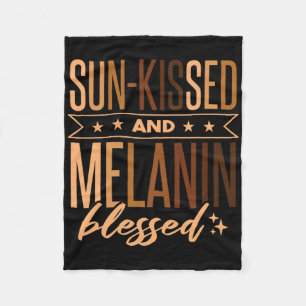 Women Black Pride Melanin Black History Juneteenth Fleece Blanket
