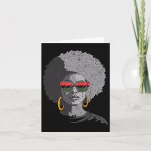 Women Black Queen Afro Melanin Face Dripping Junet Card