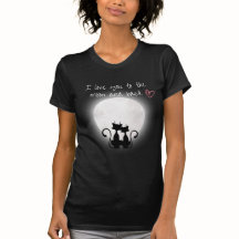 Women Black T-Shirt with cats on 🌙