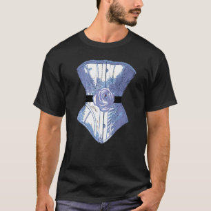 Women Blue Corset And Rose Lingerie Look T-Shirt