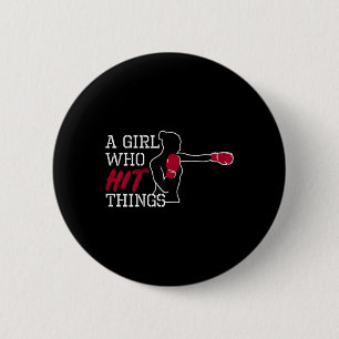 Women Boxing Kickboxing Gloves Ladies Girls Gift  2 Inch Round Button