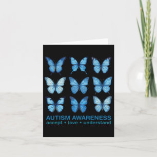 Women Butterfly Blue Mental Health Autism Awarenes Card