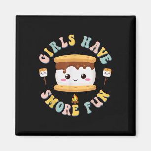 Women Camping Kawaii Smores Girls Have Smore Kids Magnet