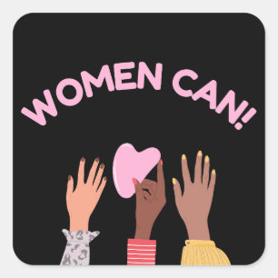 Women Can Feminist Square Sticker