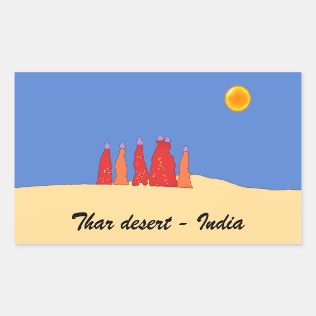 Women carrying water in Thar desert - Rajasthan Sticker (Front)