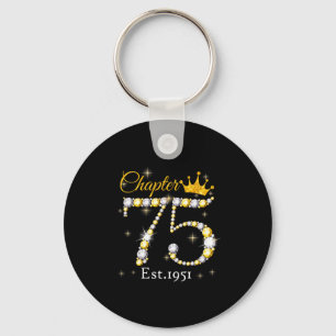 Women Chapter 75 Fabulous Est 1951 75th Birthday Q Keychain