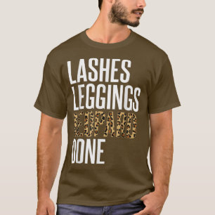 Women Check List Lashes Legging Leopard Autumn Fal T-Shirt