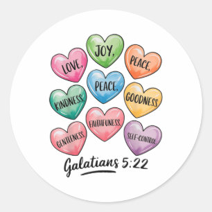 Women Christian Valentine Galatians Conversation H Classic Round Sticker