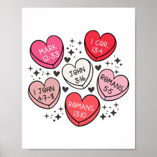 Women Christian Valentine Love Hearts Religious Bi Poster