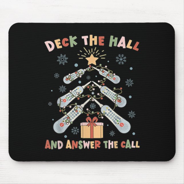 Women Christmas Icu Nurse Call Light Telemetry Hea Mouse Pad (Front)