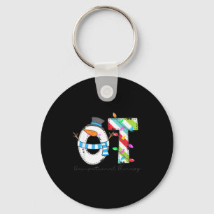 Women Christmas Occupational Therapy Ot Ota Snowma Keychain