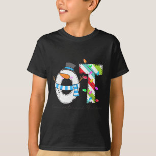 Women Christmas Occupational Therapy Ot Ota Snowma T-Shirt