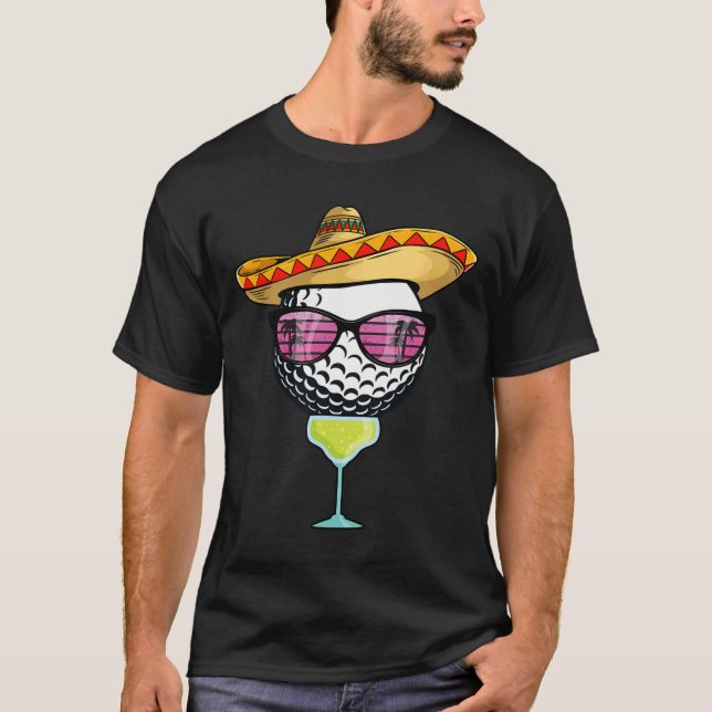 Women Cinco De Mayo Golf Ball With Sombrero Margar T-Shirt (Front)