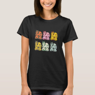 Women Colourful Wolf Family Vintage Pop Art Wolf 1 T-Shirt