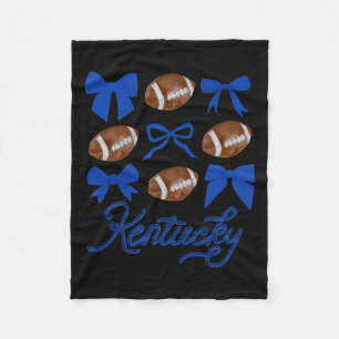 Women Coquette Bow Football Kentucky Fleece Blanket