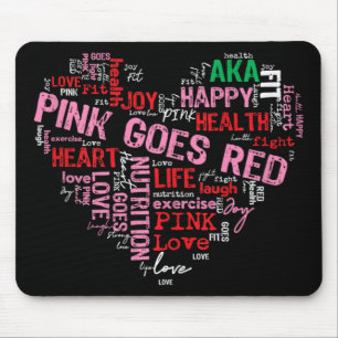 Women Costume Aka Pink Goes Red For Heart Health A Mouse Pad