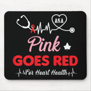 Women Costume Aka Pink Goes Red For Heart Health A Mouse Pad