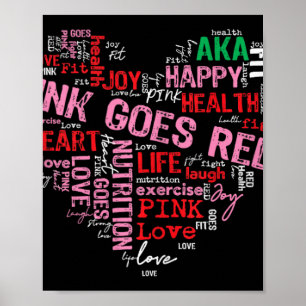 Women Costume Aka Pink Goes Red For Heart Health A Poster