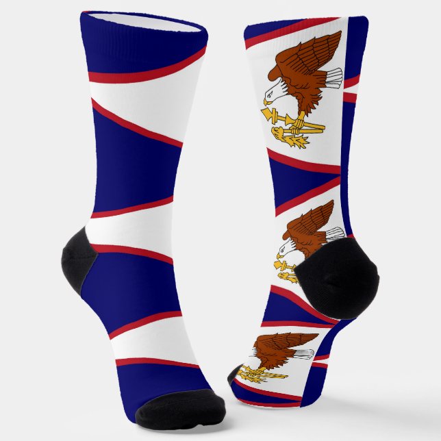 Women crew socks with flag of American Samoa (Angled)
