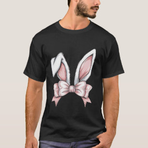 Women Cute Coquette Bow Bunny Ears Aesthetic Rabbi T-Shirt
