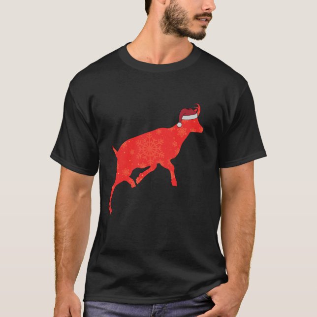 Women Cute Goat Lover Funny Winter Christmas Holid T-Shirt (Front)