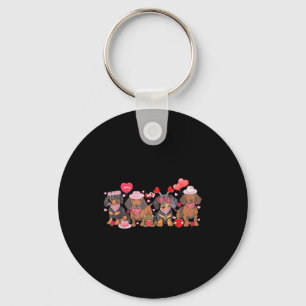 Women Dachshund Valentine’s Day Sausage Dog Bandan Keychain