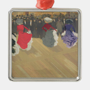 Women Dancing the Can-Can Metal Ornament