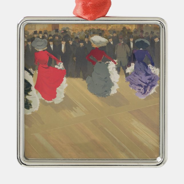 Women Dancing the Can-Can Metal Ornament (Front)