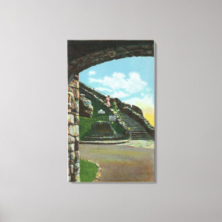 Women Descending Stairway from Summit Canvas Print