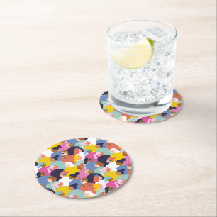 Women Diversity - Women of Various Race Round Paper Coaster
