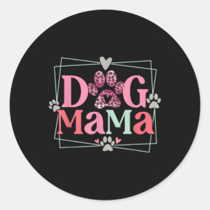 Women Dog Mama Dog And Cat Mom Furmama Mothers Day Classic Round Sticker