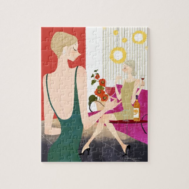 Women Drinking Wine Jigsaw Puzzle (Vertical)