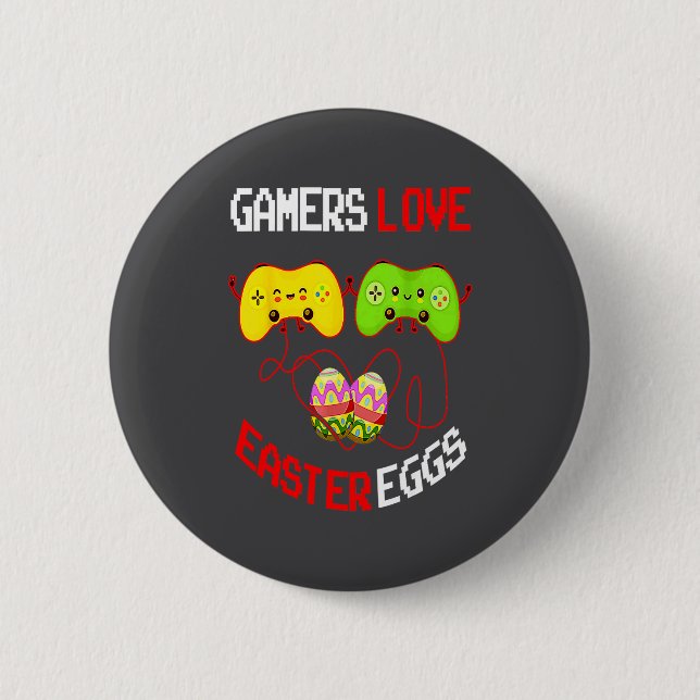 Women Easter Egg Gamers 2 Inch Round Button (Front)