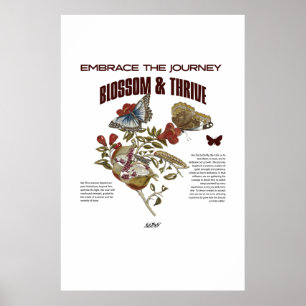 Women Empowerment Blossom & Thrive Botanical Poster