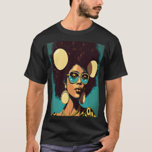 Women Empowerment Retro Afro African American Mom  T-Shirt