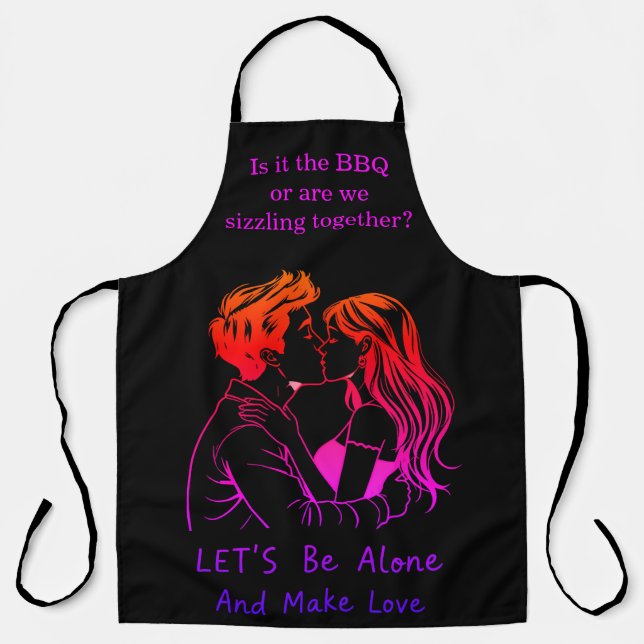 Women enjoying a BBQ wearing fun aprons outdoors (Front)