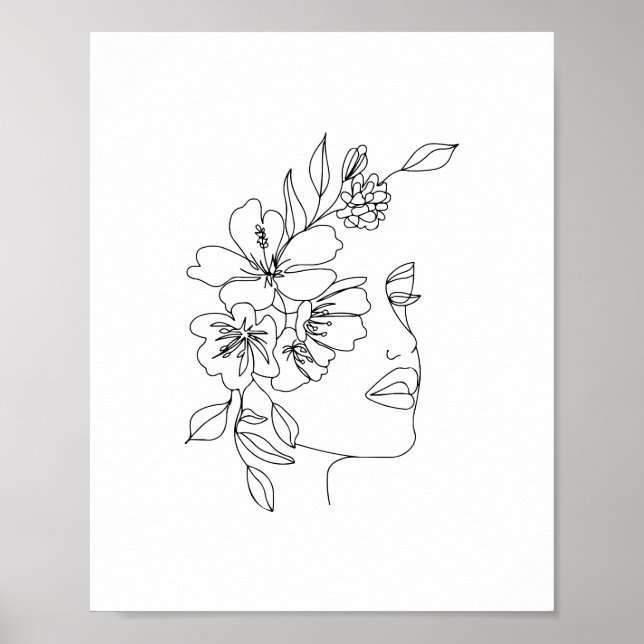 Women face line art  poster (Front)