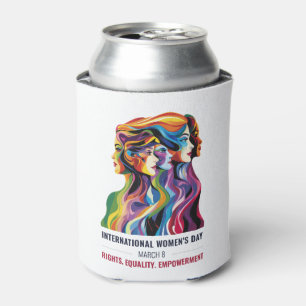 Women Faces Art International Women's Day IWD Can Cooler