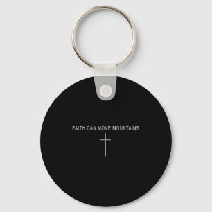 Women Faith Can Move Mountains Christian Minimalis Keychain