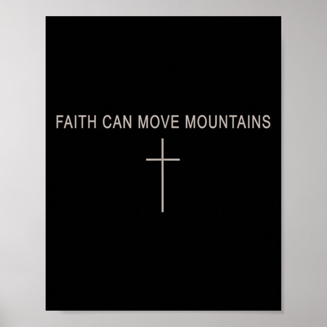 Women Faith Can Move Mountains Christian Minimalis Poster (Front)