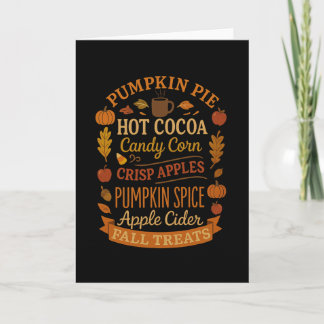 Women Fall Treats Halloween Thanksgiving Harvest F Card