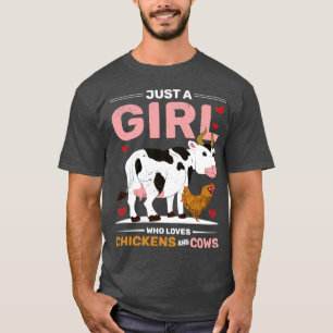 Women Farmer Chicken Lover Girls Farming Farm Anim T-Shirt