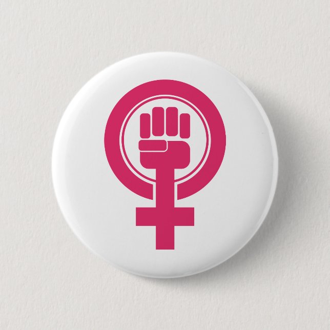Women Fist Resist Symbol 2 Inch Round Button (Front)