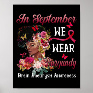 Women Flower Butterfly Brain Aneurysm Awareness Poster