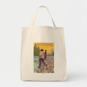 Women Fly Fishing - Anchorage, Alaska Tote Bag