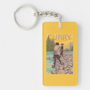 Women Fly Fishing - Curry, Alaska Keychain