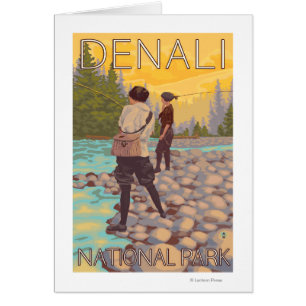 Women Fly Fishing - Denali National Park,