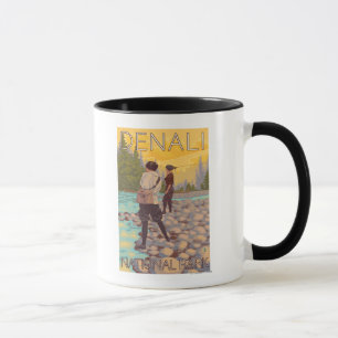 Women Fly Fishing - Denali National Park, Mug