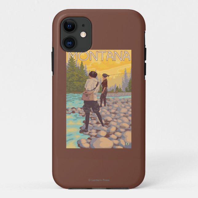 Women Fly Fishing - Montana Case-Mate iPhone Case (Back)
